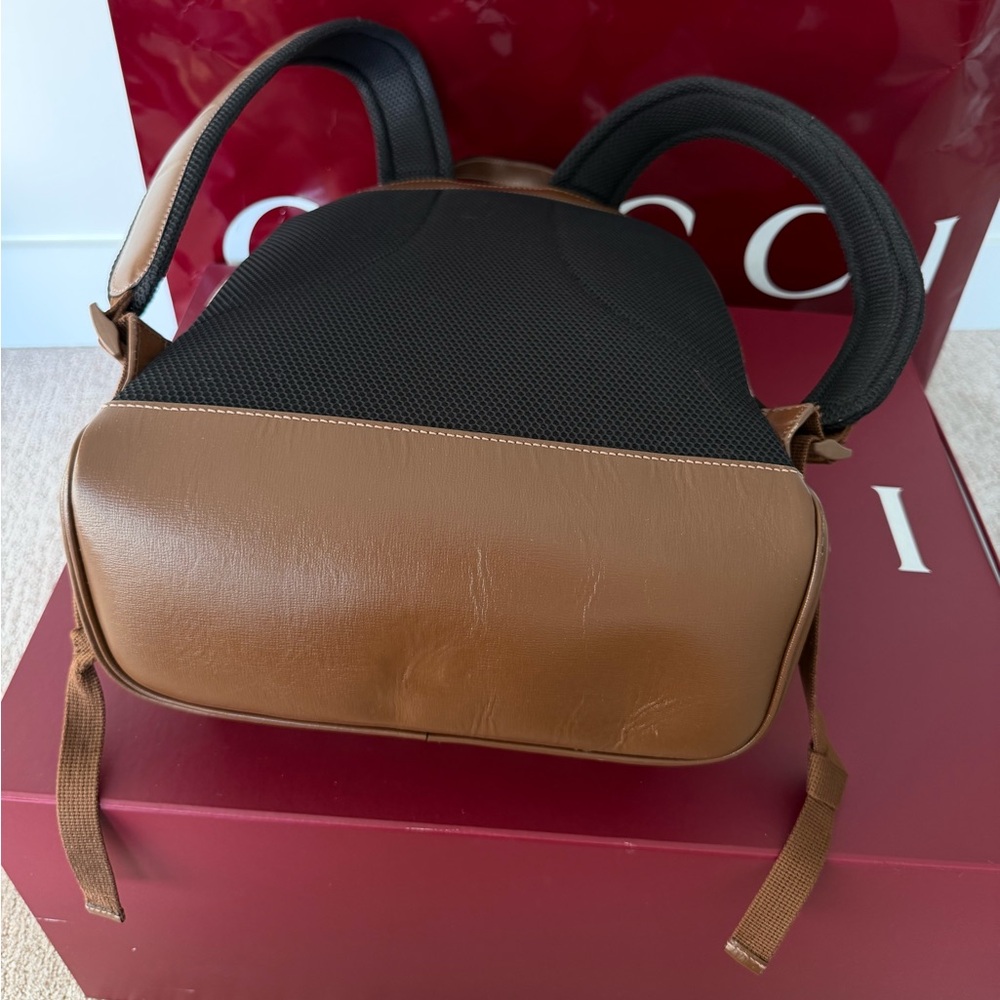 Gucci Beige and Brown Monogram Backpack - Picture 3 of 12